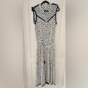 Poupette st. Barth size M long dress blue and white